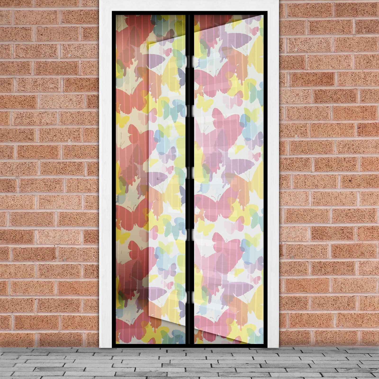 Szúnyogháló függöny ajtóra -mágneses- 100 x 210 cm - színes pillangós 11398K