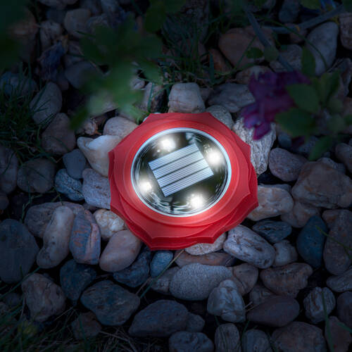 LED-es leszúrható szolár lámpa - piros - hidegfehér - 11,5 x 2,3 cm - 11767A
