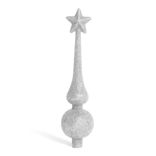 Karácsonyfa csúcsdísz - 18,5 cm - ezüst - 58062B