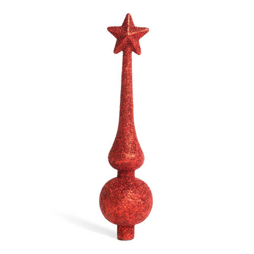 Karácsonyfa csúcsdísz - 18,5 cm - piros - 58062C