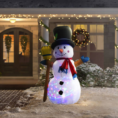 Felfújható hóember - 120 cm - IP44 - RGB színes LED - 100 - 240V - 58067D