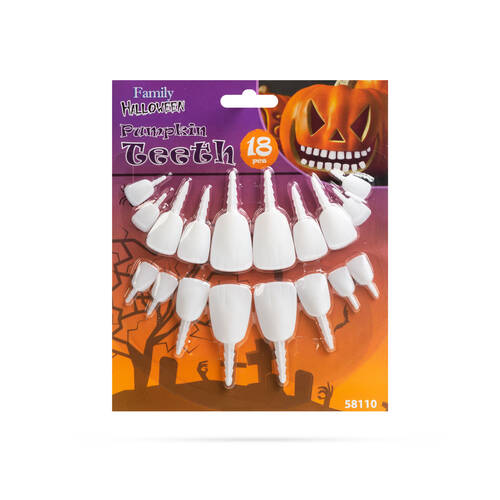 Halloween-i töklámpás fogak - 18 fog / csomag - 58110