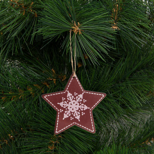 Karácsonyfadísz - csillag - akasztható - 9,6 x 9,3 cm - 58247E