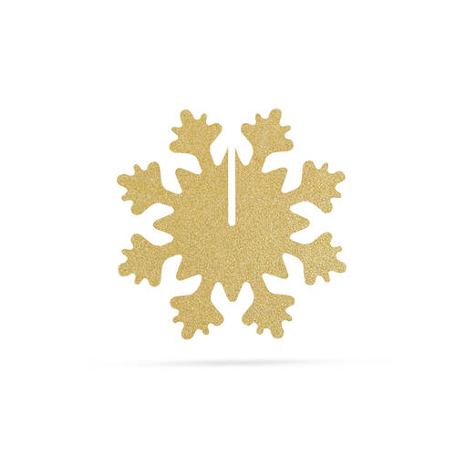 Karácsonyi dekor - jégkristály - arany - 7 x 7 cm - 5 db / csomag - 58252B