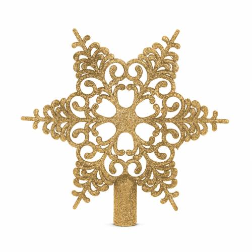 Karácsonyfa csúcsdísz - hópehely alakú - 20 x 20 cm - arany - 58608A