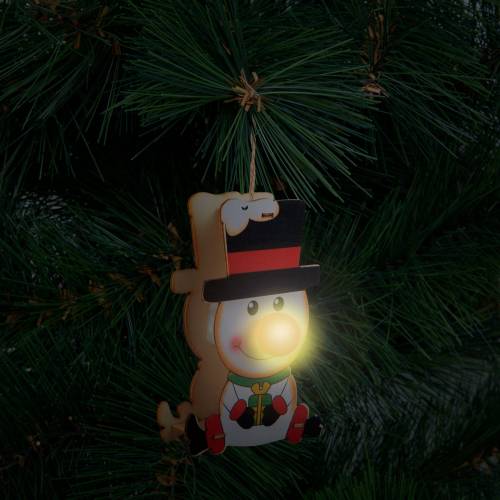 LED-es karácsonyfadísz - fa, akasztható - elemes - 3 féle - 58660