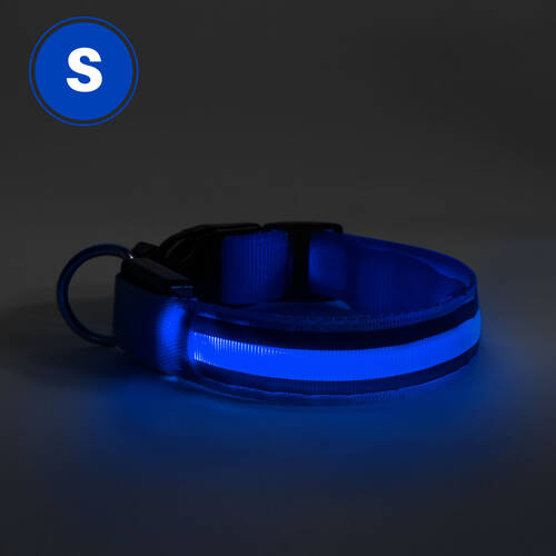 LED-es nyakörv - akkumulátoros - S méret - kék - 60027A