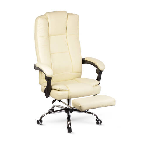 Irodai szék lábtartóval, karfával - vajszínű - 76 x 50 cm / 50 x 51 cm - BMD1111