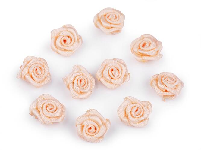 Szatén rózsa / Textil virág Ø10 mm
