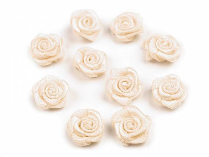 Szatén rózsa / Textil virág Ø10 mm