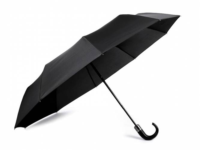 Kilövős összerakható férfi esernyő bőr markolattal