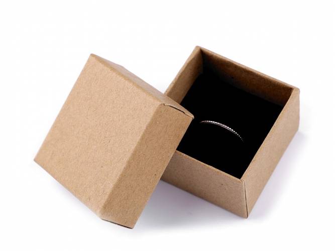 Ékszeres doboz természetes 5x5 cm / Papírdoboz / Ajándékdoboz / Ékszerdoboz
