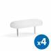 Műanyag bútor csúszótalp - szeggel, fehér - 43 x 18 mm - 4 db / csomag - 56211