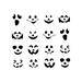 Halloween-i fólia matrica szett - fekete tök arcok - 16 db / csomag - 58131E
