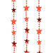 Dekor füzér - piros csillagos - 2,2 cm x 3 m - 58245C