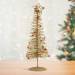 Karácsonyi, glitteres, fém karácsonyfa - 28 cm - arany - 58622B