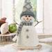 Karácsonyi hóember dekor - bot kezekkel, sapkában - 35 x 22 cm - 58730A