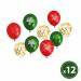 Lufi szett - piros, zöld, arany, karácsonyi motívumokkal - 12 db / csomag - 58754