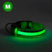 LED-es nyakörv - akkumulátoros - M méret - zöld - 60028D