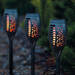 Lángokat imitáló szolár LED lámpa - 4 db - fekete - műanyag - 480 x 75 mm - 11262B