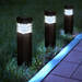 Leszúrható szolár lámpa - rattan hatású, barna - hidegfehér - 7 x 7 x 28 (+12) cm - 11727