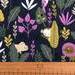 Pamut anyag / vászon dzsungel állatok és virág mintával