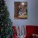 Karácsonyi LED-es hangulatkép - fali akasztóval, 2 x AA, 30 x 40 cm - 58462