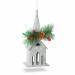 Karácsonyi glitteres templom akasztóval - 16 x 6,5 cm - ezüst - 58677B