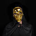 Fényes koponya maszk - arany - felnőtt méret - 16 x 24 cm - 58185A