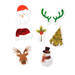 Karácsonyi pohárjelölő dekoráció - 8 féle - 16 db / csomag - 58536