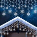 LED-es fényfüggöny - hópehely - 3 x 0,75 m - 224 hidegfehér LED - IP44 - 58916