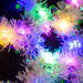 Karácsonyi dekoráció - irizáló, színes LED-es hópehely - 32 cm - elemes - 58941