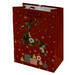 Dísztasak CREATIVE Luxury L 26x32x12 cm karácsonyi piros mintás matt zsinórfüles