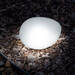 Leszúrható szolár lámpa - kavics forma - matt üveg - 165 x 142 x 115 mm - melegfehér LED - 11768