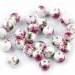 Porcelán gyöngyök virágokkal Ø8 mm
