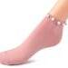 Női pamut rövidszárú zokni gyöngyökkel