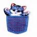 Textil aplikáció / felvasalható folt macska zsebben