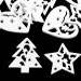 Fa karácsonyi dekoráció, csillag, szív, fenyőfa