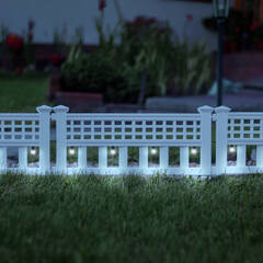 LED-es szolár kerítés - 58 x 36 x 3,5 cm - hidegfehér - 4 db / szett - 11237