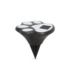 LED-es szolár lámpa - kutya lábnyom, leszúrható - műanyag - fekete - 11255B