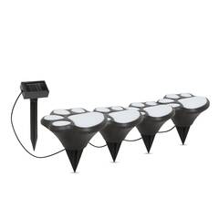 LED-es szolár lámpa - kutya lábnyom, leszúrható - műanyag - fekete - 360 cm - 11255