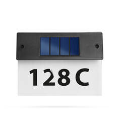 Szolár házszámfény - átlátszó plexi - hidegfehér LED - 18 x 20 cm - 11446C