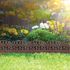 Virágágyás szegély / kerítés - 16 x 15 cm - barna - 20 db / csomag - 11468N