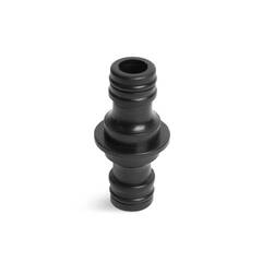 Tömlőcsatlakozó toldó - műanyag - fekete - 4,7 x 2,6 x 2,6 cm - 11666