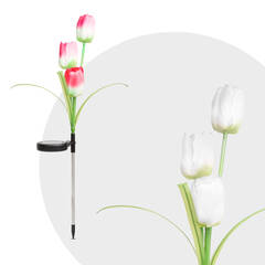 Leszúrható szolár virág - RGB LED - 70 cm - 2 db / csomag - 11721