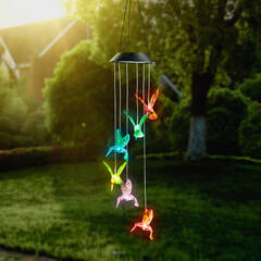 Felakasztható szolár lámpa - kolibri - RGB LED-del - 78 x 12,5 cm - 11740B