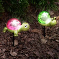 Leszúrható szolár - teknős, flamingó, csiga - fehér LED - 10 x 6 x 15 cm - 11751