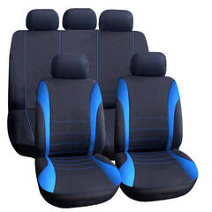 Autós üléshuzat szett - kék / fekete - 9 db-os - HSA006 - 55671BL