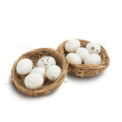 Húsvéti dekoráció - klasszikus fészek - 5 tojással - 2 db / csomag - 57915