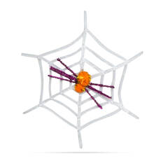 Pókháló pókkal - halloween-i dekoráció - fehér - 58101
